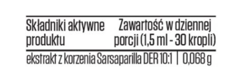 sarsaparilla.PNG. Opis dawkowania dziennego 1,5 ml  30 kropli.