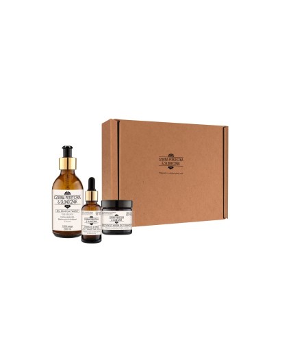 Luksusowy zestaw do cery dojrzałej, normalnej i wrażliwej Czarna porzeczka & Słonecznik na prezent - naturalne pochodzenie