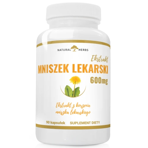 NATURALNY Mniszek Lekarski Ekstrakt 600mg TRAWIENIE WĄTROBA KORZEŃ DANDELION 90 kapsułek