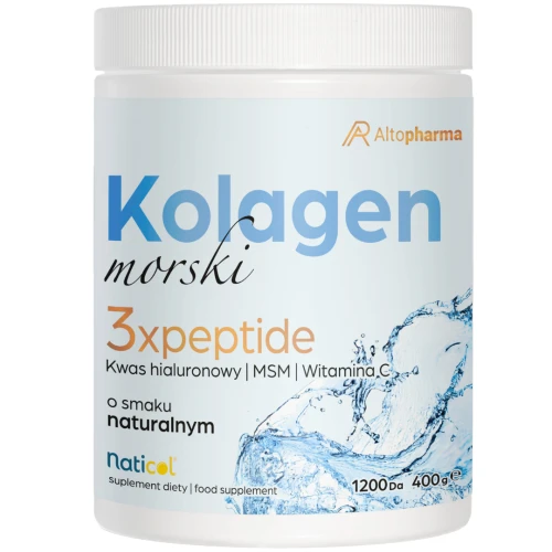 KOLAGEN Morski 3 Peptydy HA MSM Wit. C do Picia 10 000mg Włosy Stawy w Proszku 400g