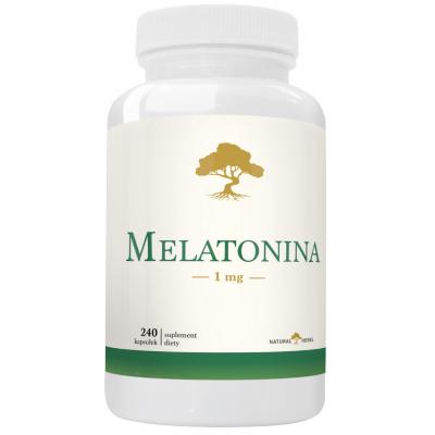 Naturalna MELATONINA 1 mg Spokojny Sen Zasypianie Jet Lag Regeneracja Relaks 240 kapsułek